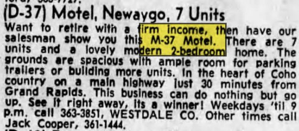 M-37 Motel - Jul 24 1968 Ad